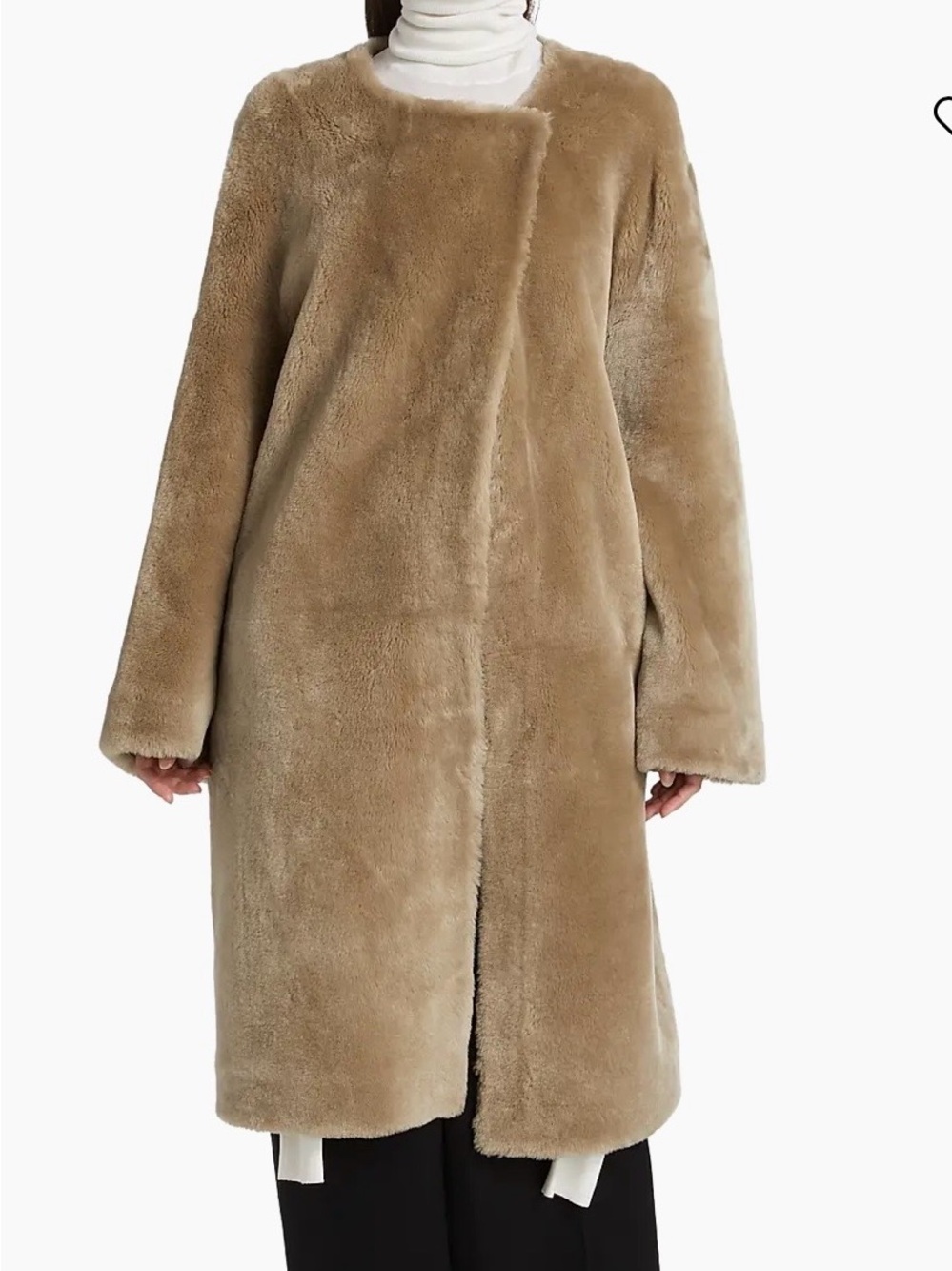 Toteme Collarless Shearling Coat